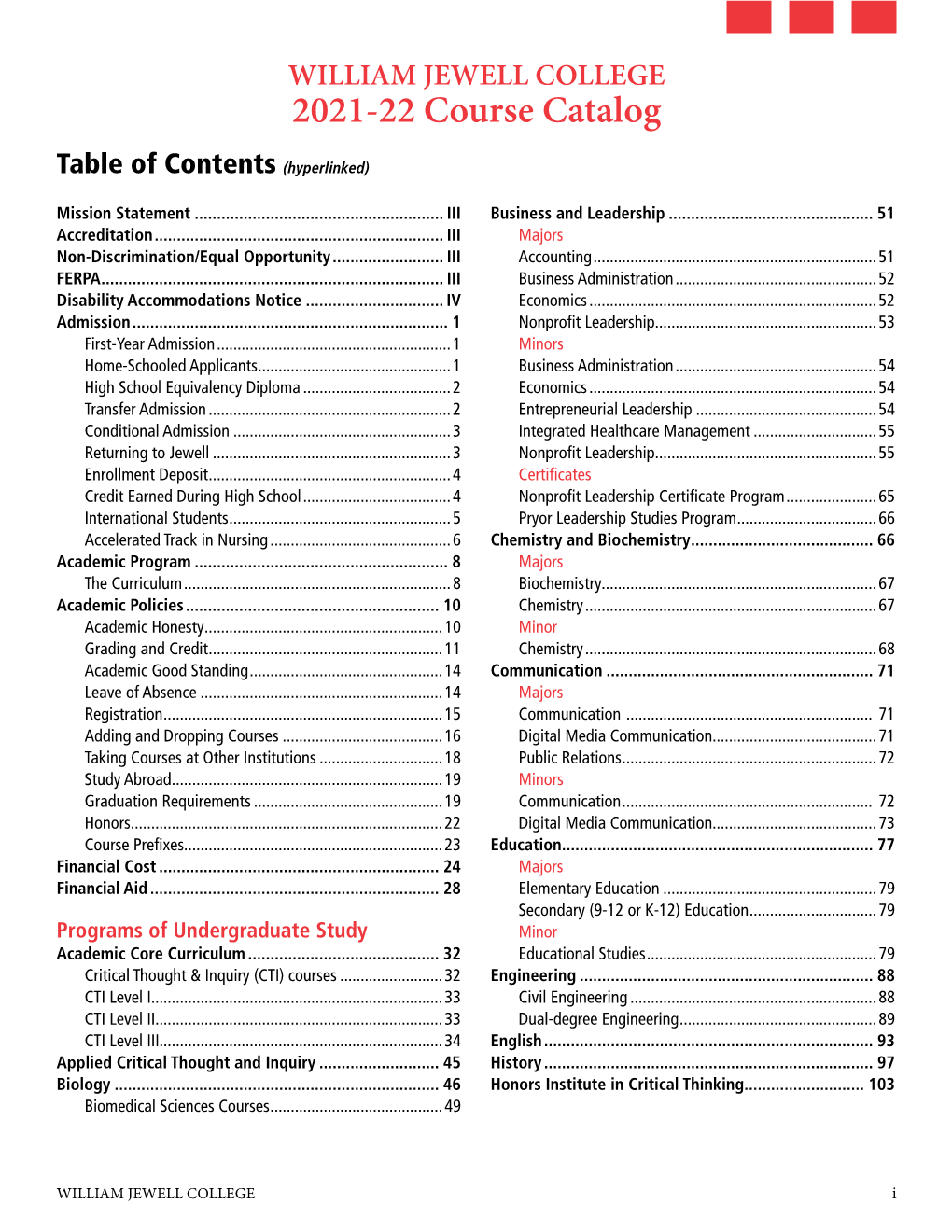 2021-2022 Course Catalog