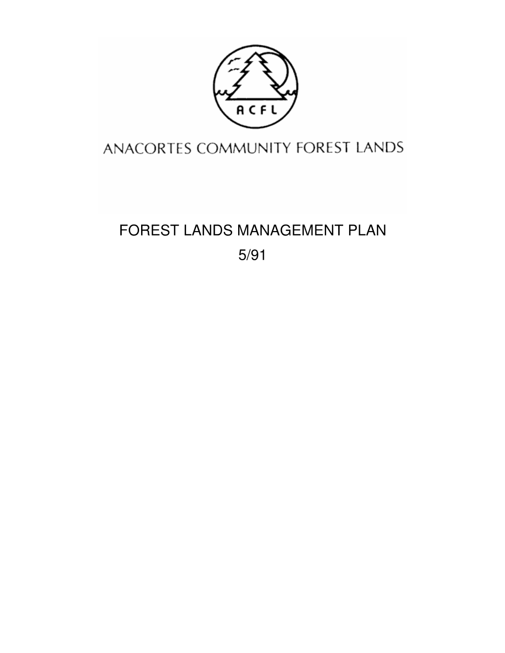 Management Plan for the Anacortes Community Forest Lands