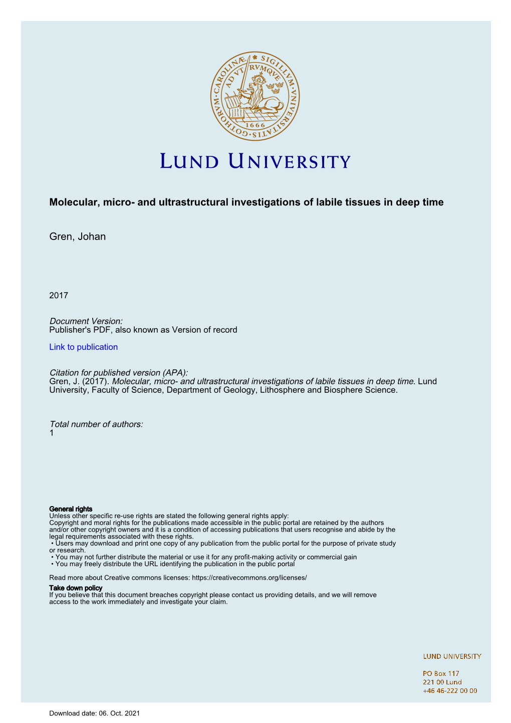 And Ultrastructural Investigations of Labile Tissues in Deep Time