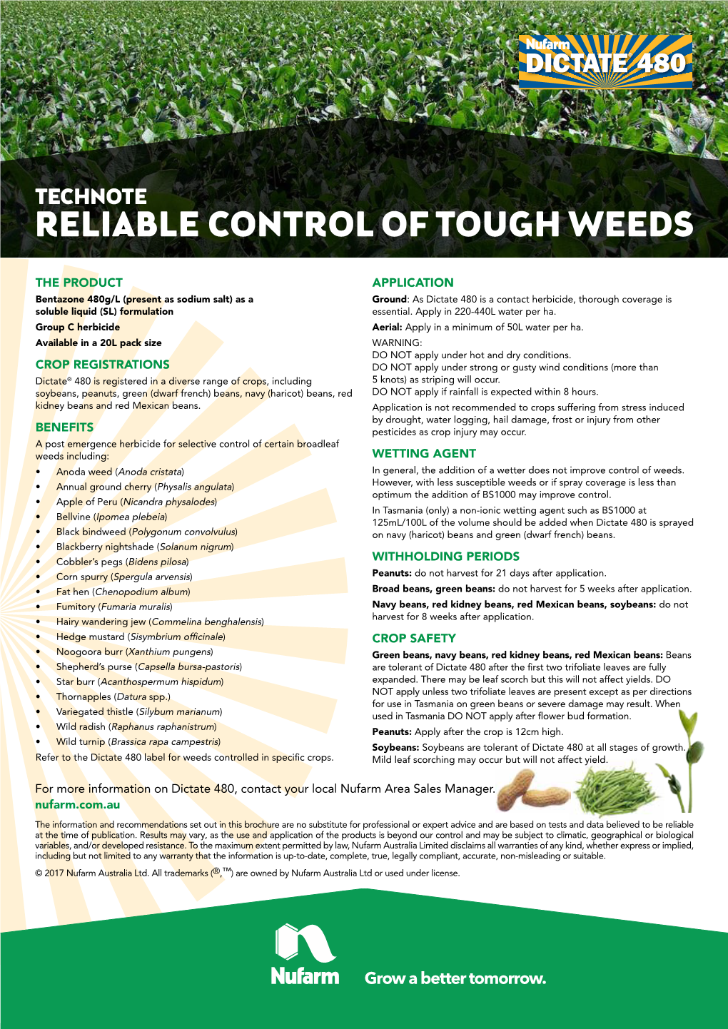 Reliable Control of Tough Weeds