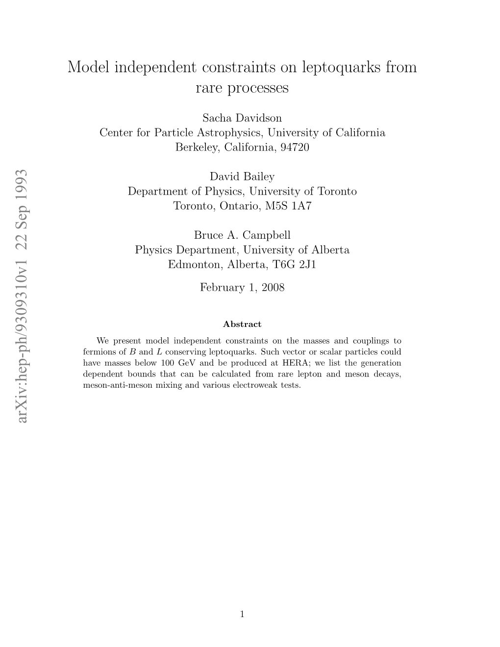 Model Independent Constraints on Leptoquarks from Rare Processes