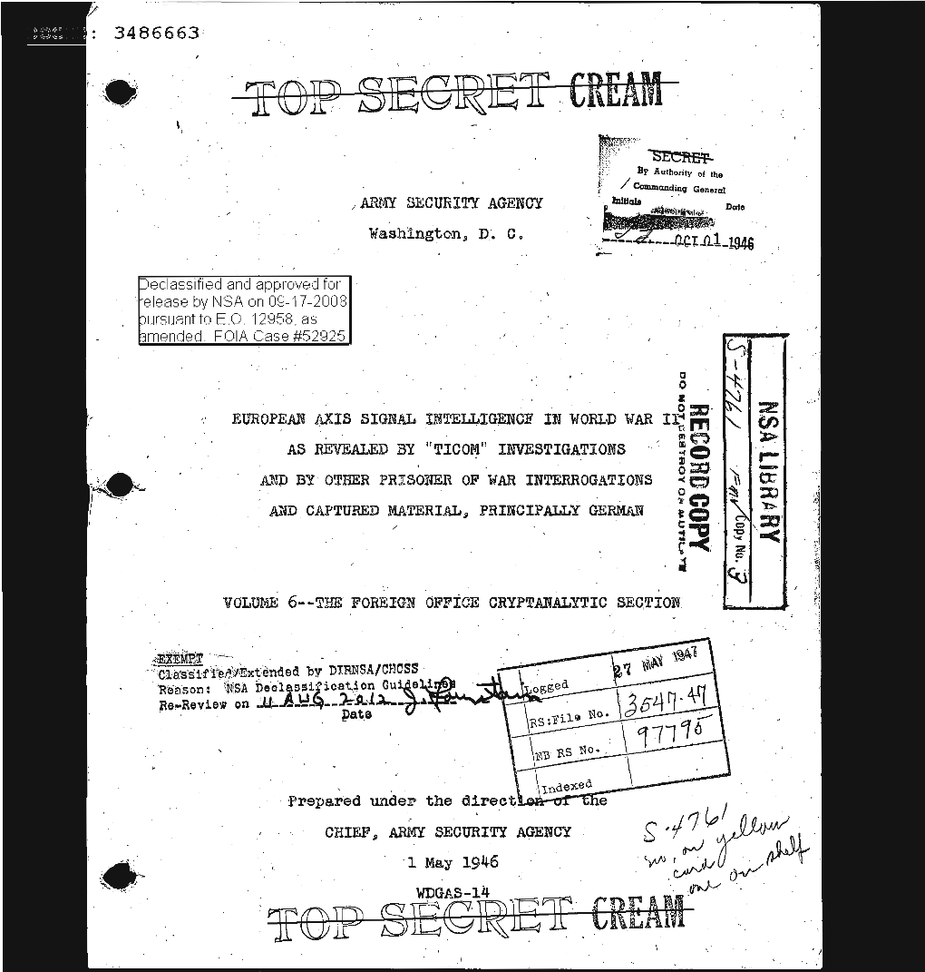 The Foreign Office Cryptanalytic Section