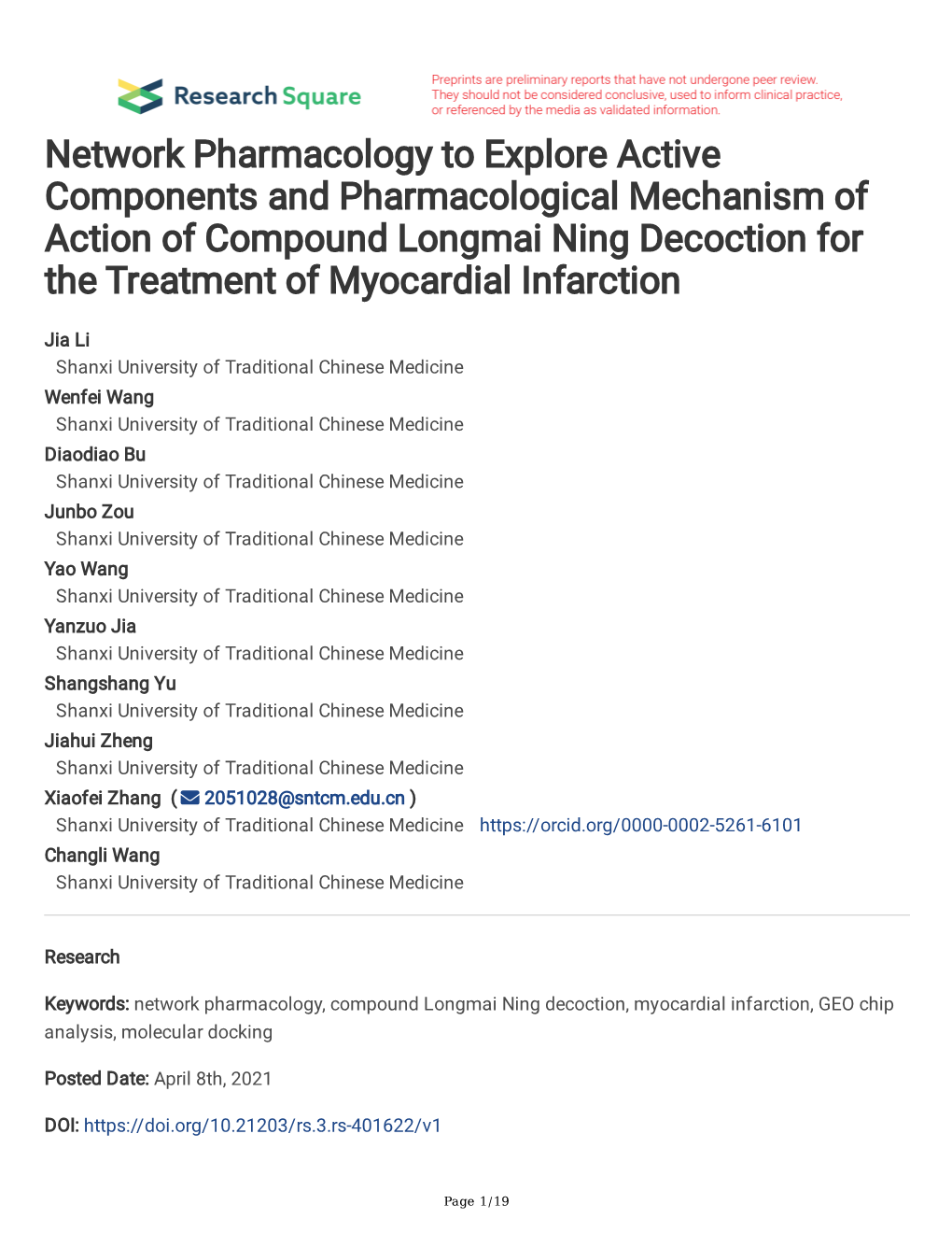 Network Pharmacology to Explore Active Components And