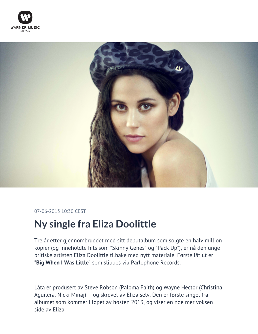 Ny Single Fra Eliza Doolittle