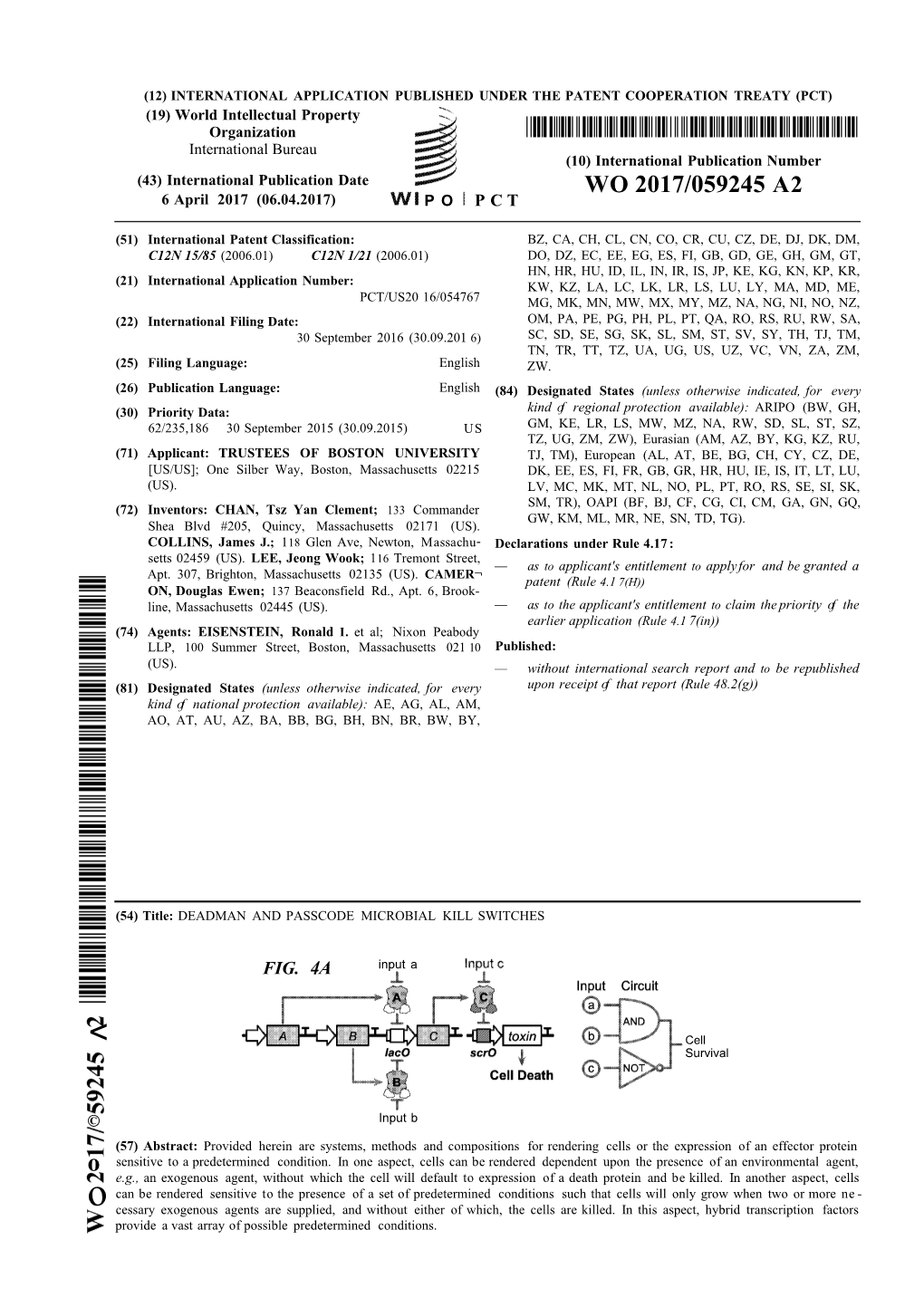 WO 2017/059245 A2 6 April 2017 (06.04.2017) P O P C T