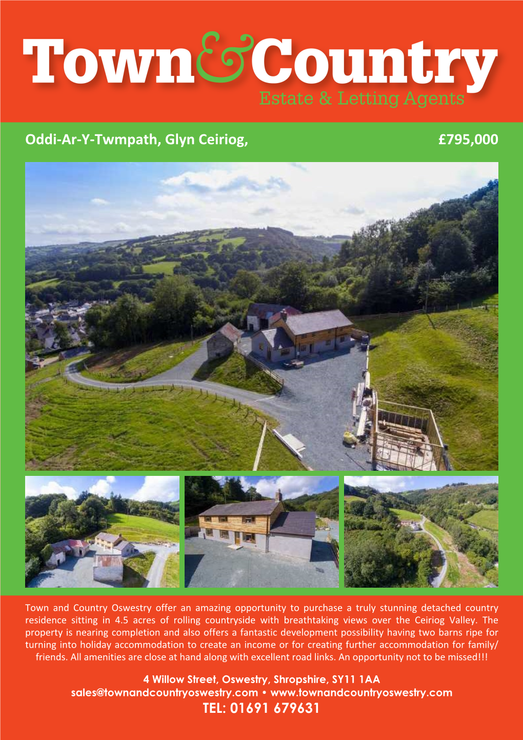 Oddi-Ar-Y-Twmpath, Glyn Ceiriog, £795,000