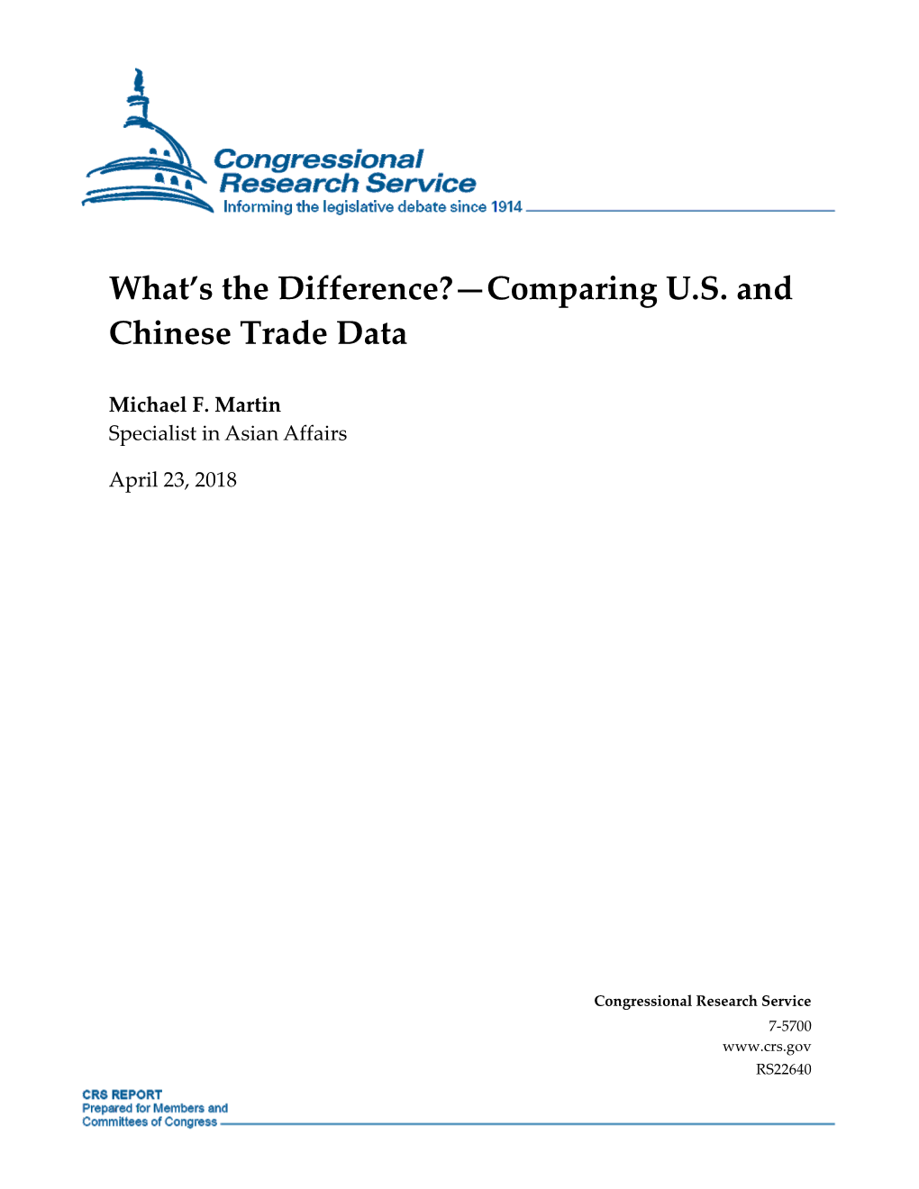 What's the Difference?--Comparing U.S. and Chinese Trade Data