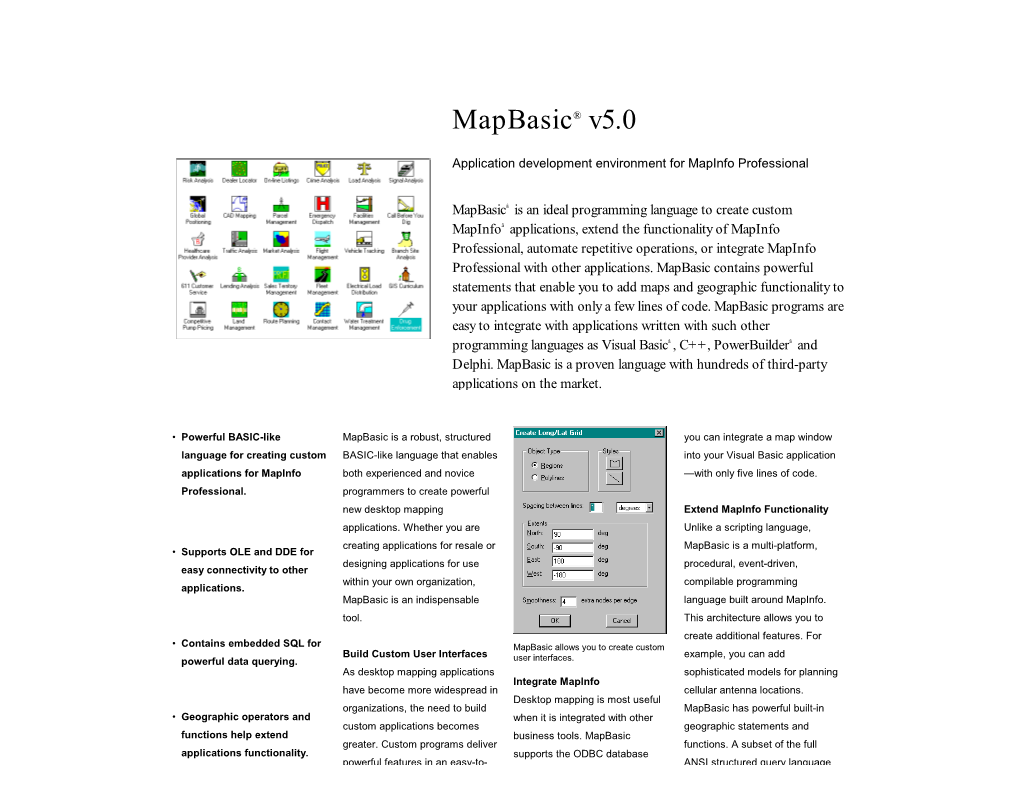 Mapbasic® V5.0