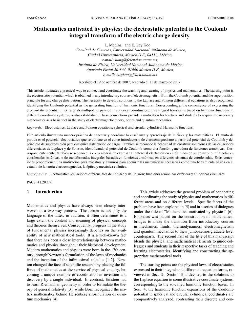 The Electrostatic Potential Is the Coulomb Integral Transform of the Electric Charge Density