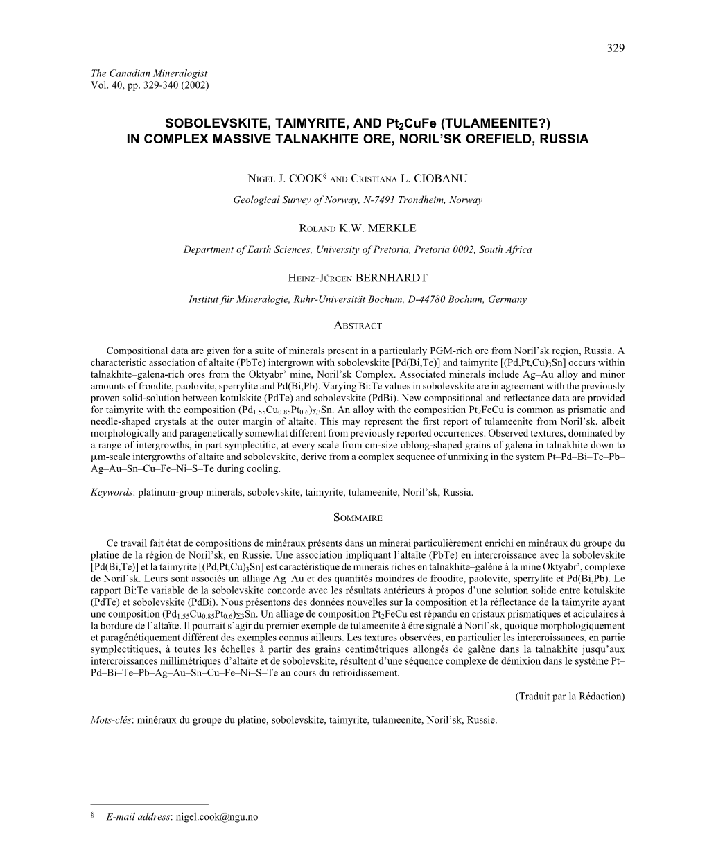 ( Tulameenite ? ) in Complex Massive Talnakhite