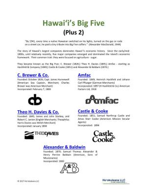Hawaiʻi's Big Five