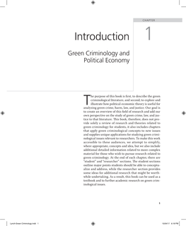 Introduction 1 Green Criminology and Political Economy