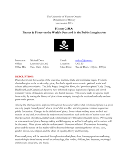 History 2188A: Pirates & Piracy on the World's Seas and in the Public Imagination