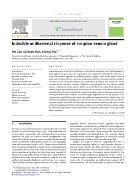 Inducible Antibacterial Response of Scorpion Venom Gland