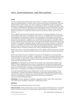 Arts, Entertainment, and Recreation
