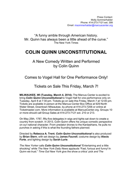 Colin Quinn Unconstitutional