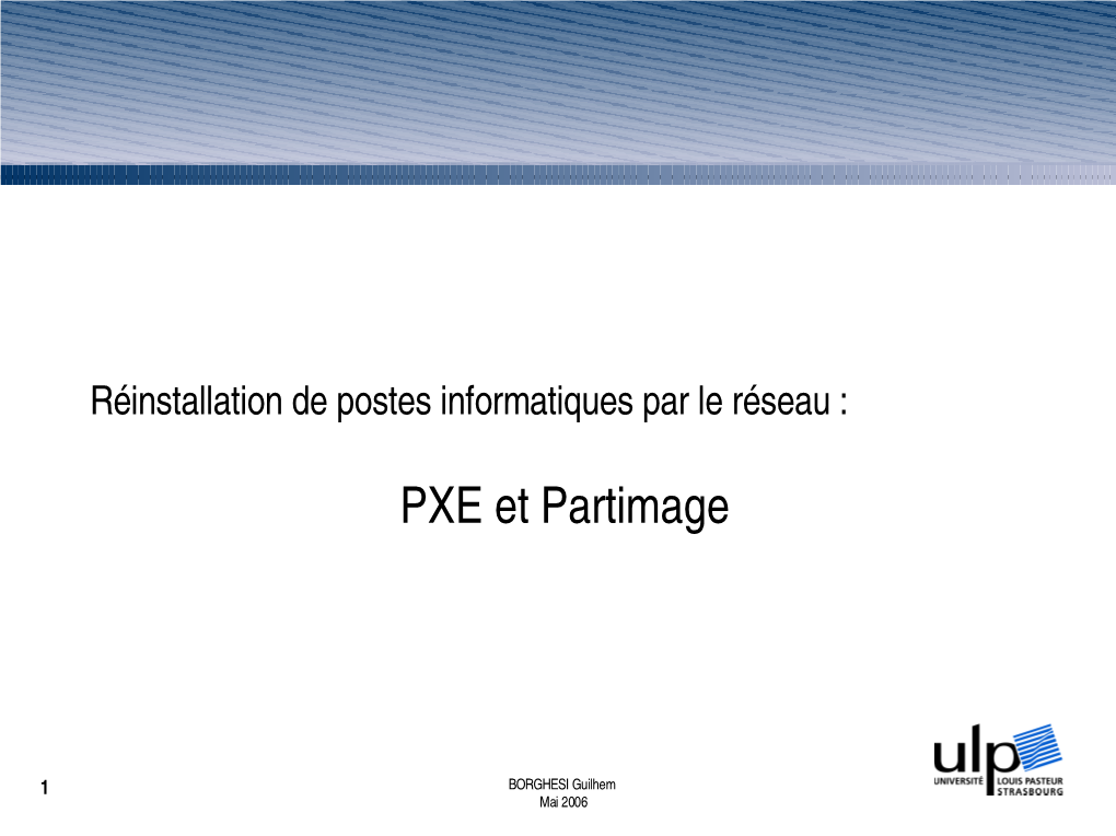 PXE Et Partimage