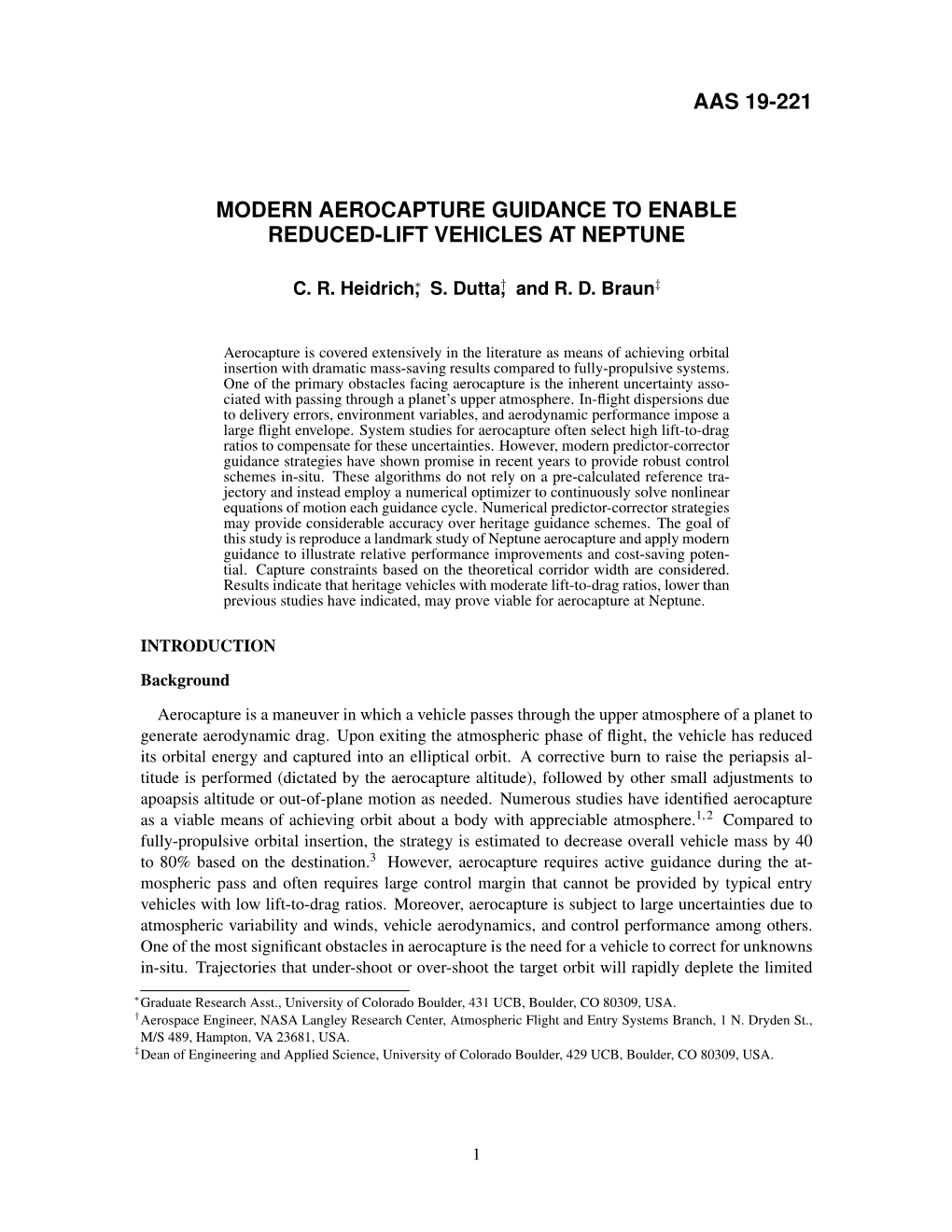 Aas 19-221 Modern Aerocapture Guidance to Enable Reduced-Lift Vehicles at Neptune