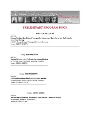 Preliminary Program Book