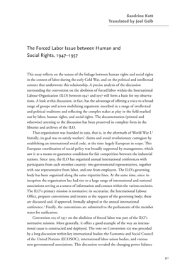 The Forced Labor Issue Between Human and Social Rights, 1947–1957