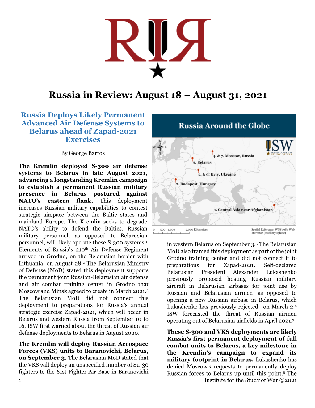 Russia in Review: August 18 – August 31, 2021