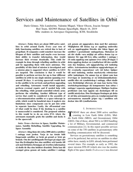 Services and Maintenance of Satellites in Orbit