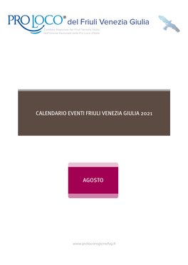 Calendario Eventi Friuli Venezia Giulia 2021 Agosto