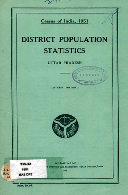 District Population Statistics, 34-Basti, Uttar Pradesh