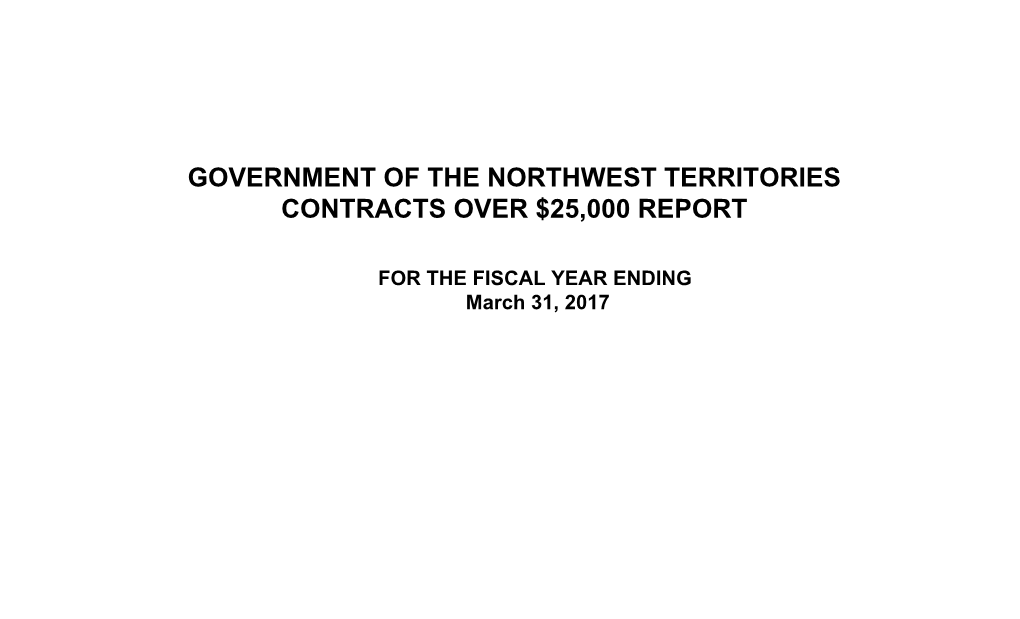 GNWT Contracts Over $25000 Report 2016-2017 (PDF)