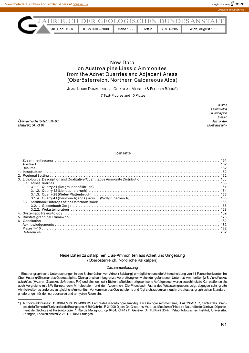 JAHRBUCH DER GEOLOGISCHEN BUNDESANSTALT Jb