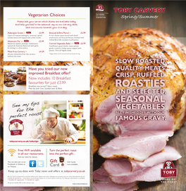 Carvery Menu