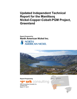 Updated Independent Technical Report for the Maniitsoq Nickel-Copper-Cobalt-PGM Project, Greenland Page I