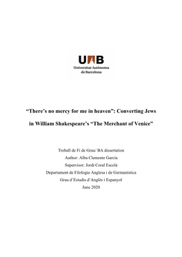 Converting Jews in William Shakespeare's “The