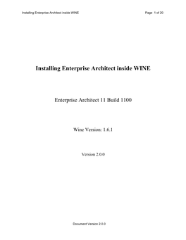 Installing Enterprise Architect Inside WINE Page 1 of 20