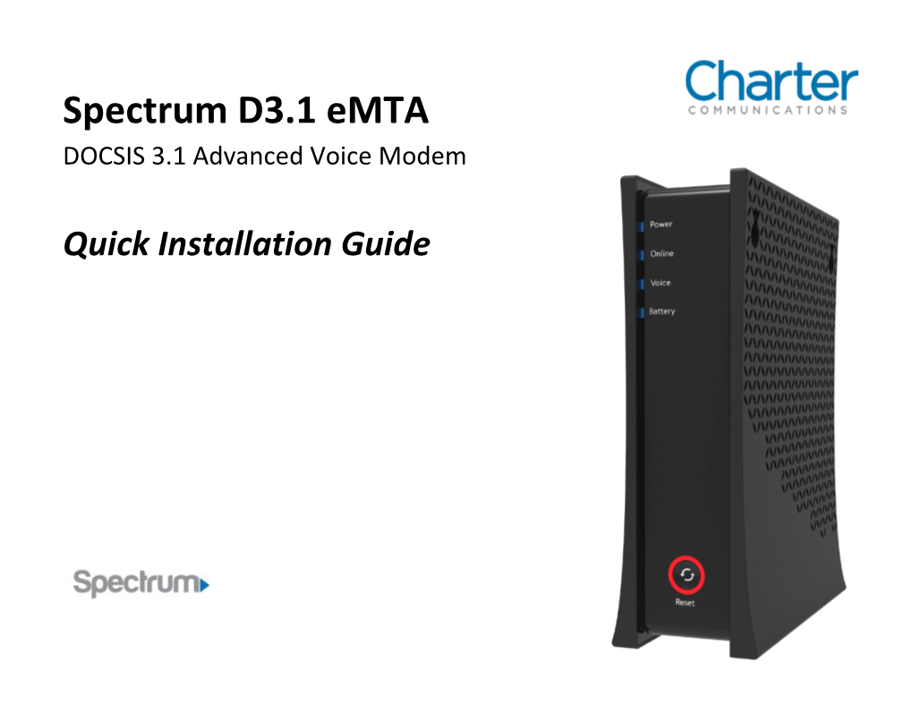 Spectrum D3.1 Emta DOCSIS 3.1 Advanced Voice Modem - DocsLib