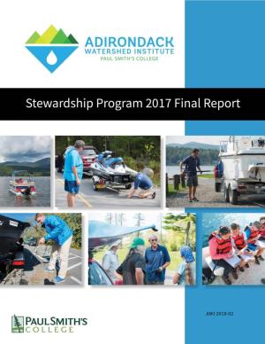 Awi 2018-02 Adirondack Watershed Institute Year in Review 1 Stewardship Program