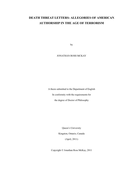 Allegories of American Authorship in the Age of Terrorism