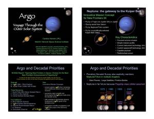 Argo: Voyage Through the Outer Solar System