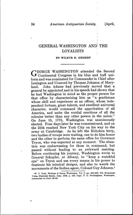 General Washington and the Loyalists ! I by Wilbur H