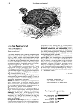 Crested Guineafowl Places, E.G