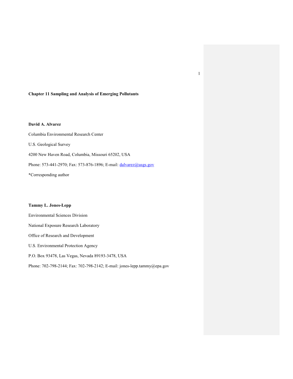 Chapter 11 Sampling and Analysis of Emerging Pollutants