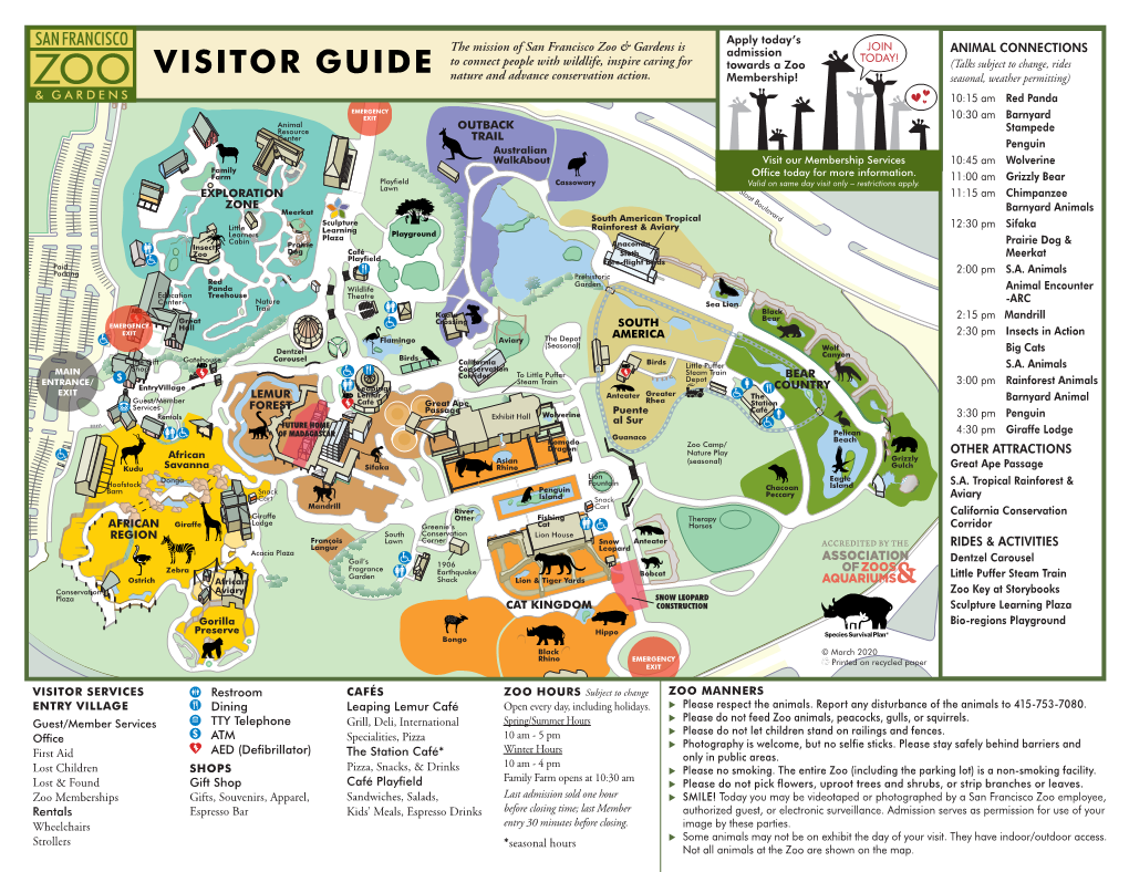 VISITOR GUIDE the Mission of San Francisco Zoo & Gardens Is to Connect ...