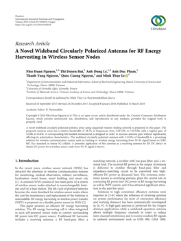 A Novel Wideband Circularly Polarized Antenna for RF Energy Harvesting in Wireless Sensor Nodes