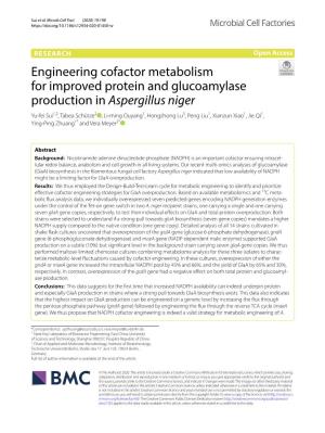 Engineering Cofactor Metabolism for Improved Protein and Glucoamylase