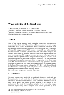 Wave Potential of the Greek Seas