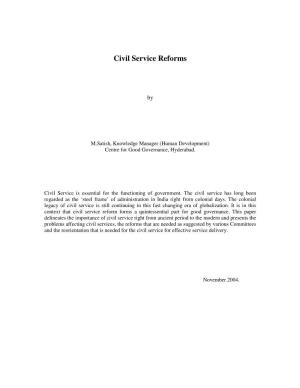 Civil Service Reforms