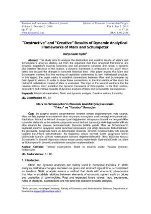 “Destructive” and “Creative” Results of Dynamic Analytical Frameworks Of