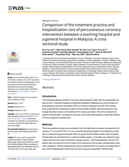 Comparison of the Treatment Practice and Hospitalization Cost Of