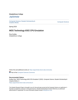 MOS Technology 6502 CPU Emulation