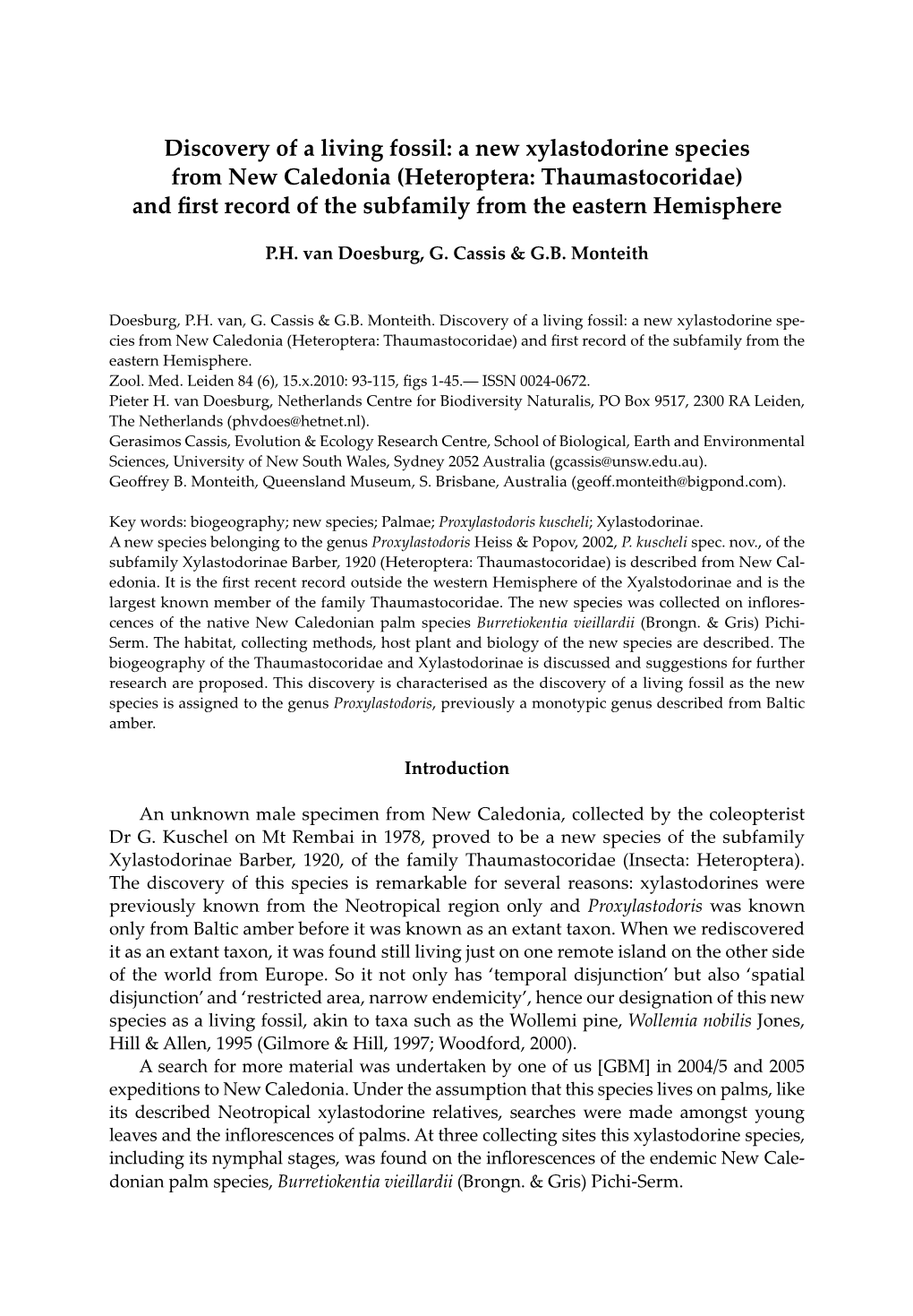 Heteroptera: Thaumastocoridae) and First Record of the Subfamily from the Eastern Hemisphere